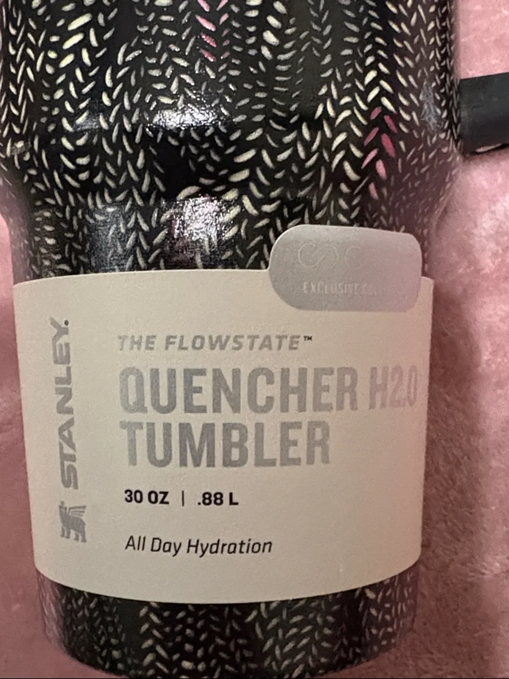 Stanley Black Tumbler with Subtle Pink Accents - Picture 2 of 5